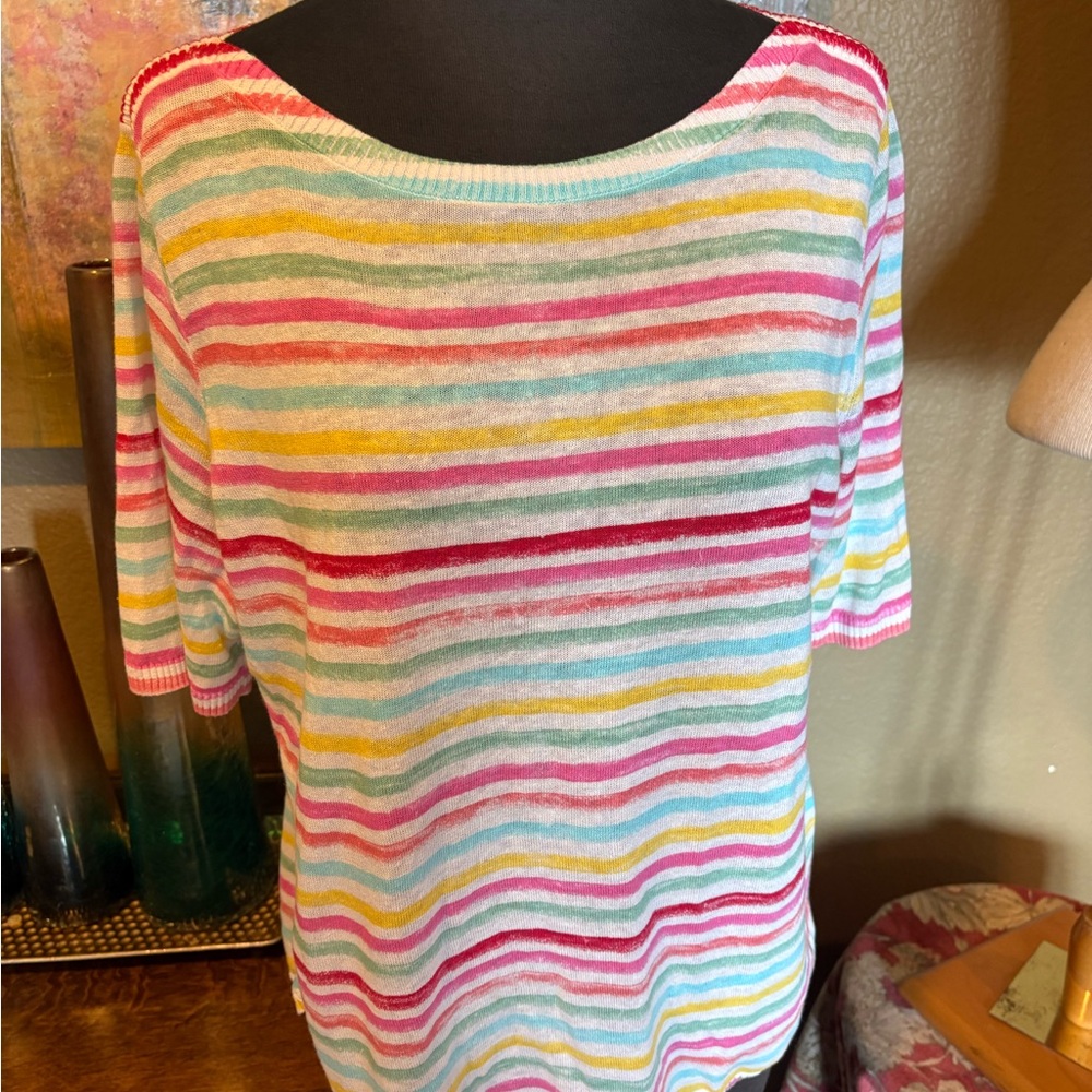Talbots Pastel Striped Knit Top
